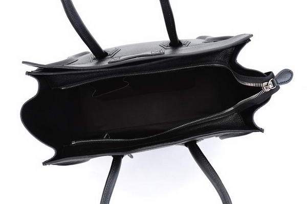Celine Luggage Mini 33cm Tote Leather Bag - 98170 Black Calf Leather - Click Image to Close