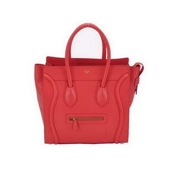 Celine Luggage Mini 33cm Tote Leather Bag - 98170 Light Red