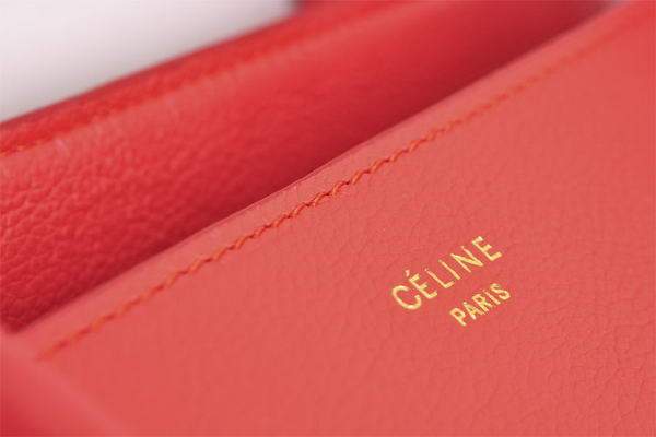 Celine Luggage Mini 33cm Tote Leather Bag - 98170 Light Red - Click Image to Close