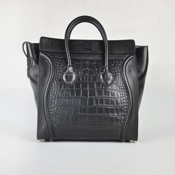 Celine Luggage Mini 33cm Tote Leather Bag - 98170 Black Alligrtor