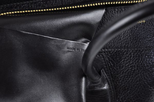 Celine Luggage Mini 33cm Tote Leather Bag - 98170 Black - Click Image to Close