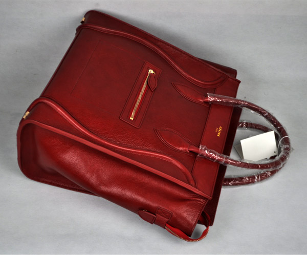 Celine Luggage Mini 33cm Tote Leather Bag - 98170 Maroon