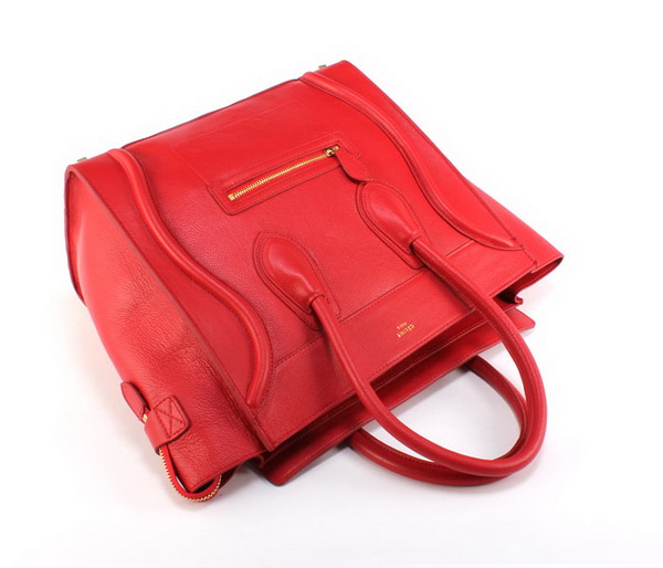 Celine Luggage Mini 33cm Tote Leather Bag - 98170 Wine Red