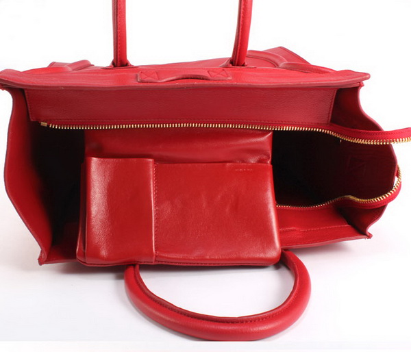 Celine Luggage Mini 33cm Tote Leather Bag - 98170 Wine Red