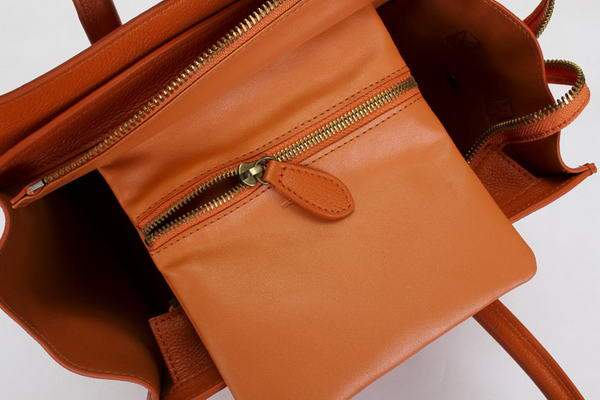 Celine Luggage Mini 26cm Boston Bag - 98167 Orange Calfskin Leather - Click Image to Close