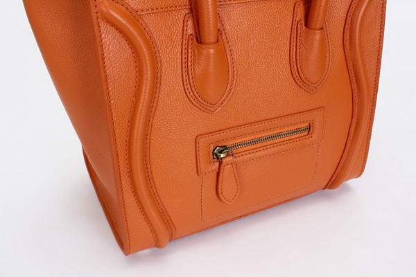 Celine Luggage Mini 26cm Boston Bag - 98167 Orange Calfskin Leather