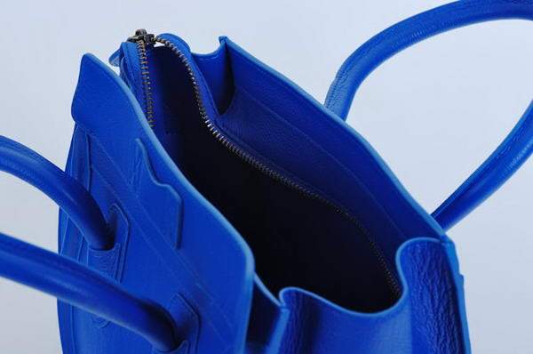 Celine Luggage Mini 26cm Boston Bag - 98167 Blue Calf Leather