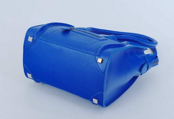 Celine Luggage Mini 26cm Boston Bag - 98167 Blue Calf Leather - Click Image to Close