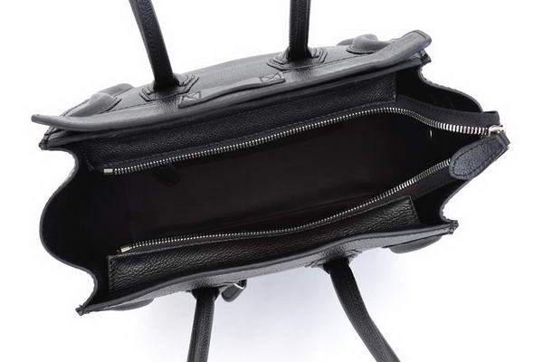 Celine Luggage Mini 26cm Boston Bag - 98167 Black Calf Leather - Click Image to Close