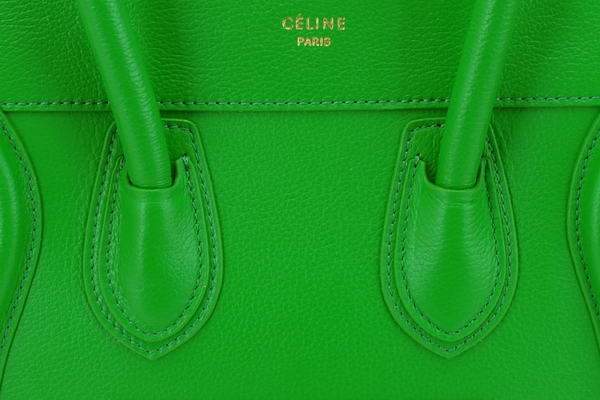 Celine Luggage Mini 26cm Boston Bag - 98167 Green Calf Leather - Click Image to Close