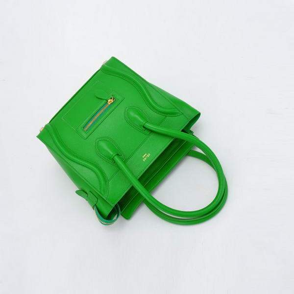 Celine Luggage Mini 26cm Boston Bag - 98167 Green Calf Leather