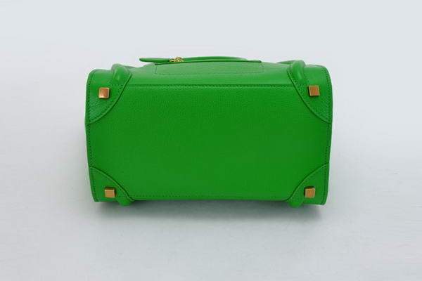 Celine Luggage Mini 26cm Boston Bag - 98167 Green Calf Leather - Click Image to Close