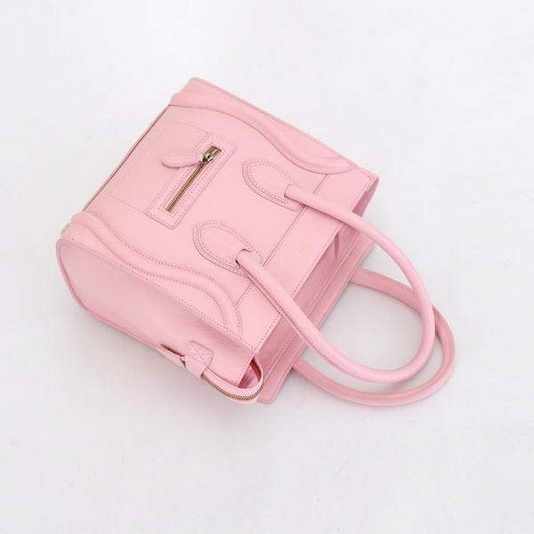 Celine Luggage Mini 26cm Boston Bag - 98167 Pink Calf Leather - Click Image to Close