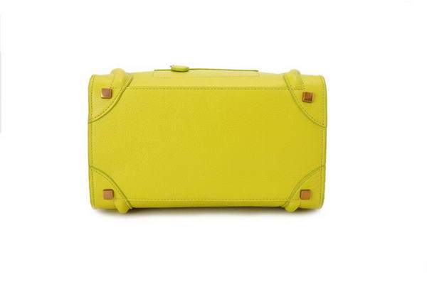 Celine Luggage Mini 26cm Boston Bag - 98167 Yellow Calf Leather - Click Image to Close