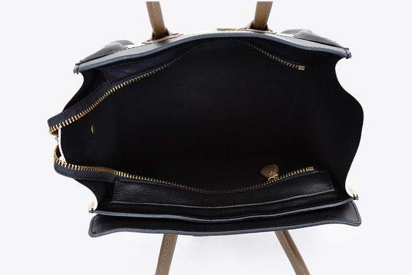 Celine Luggage Mini 26cm Boston Bag - 98167 Black Ferrari Suede Leather