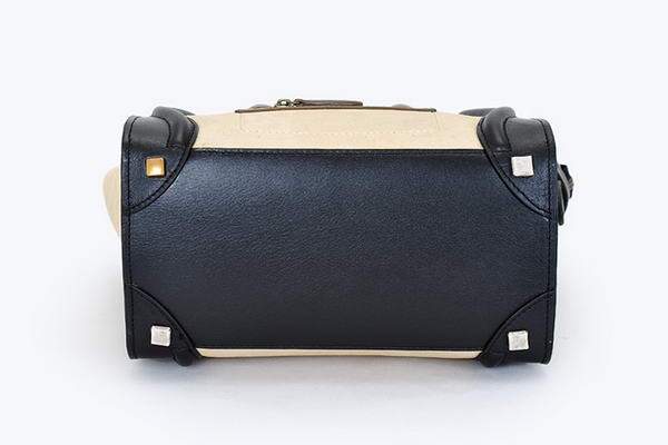 Celine Luggage Mini 26cm Boston Bag - 98167 Black Ferrari Suede Leather - Click Image to Close