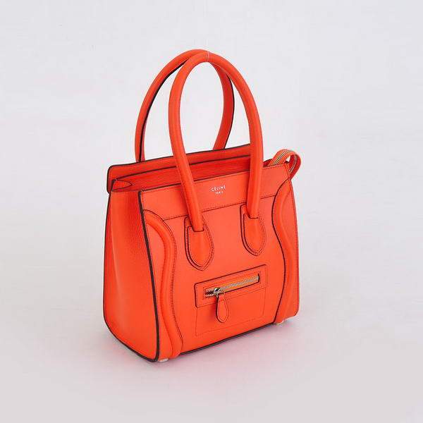 Celine Luggage Mini 26cm Boston Bag - 98167 Orange Calf Leather