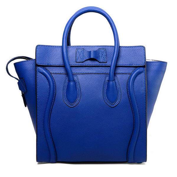 Celine Luggage Micro Boston Bag Mini 26cm - 3307 Blue Original Leather