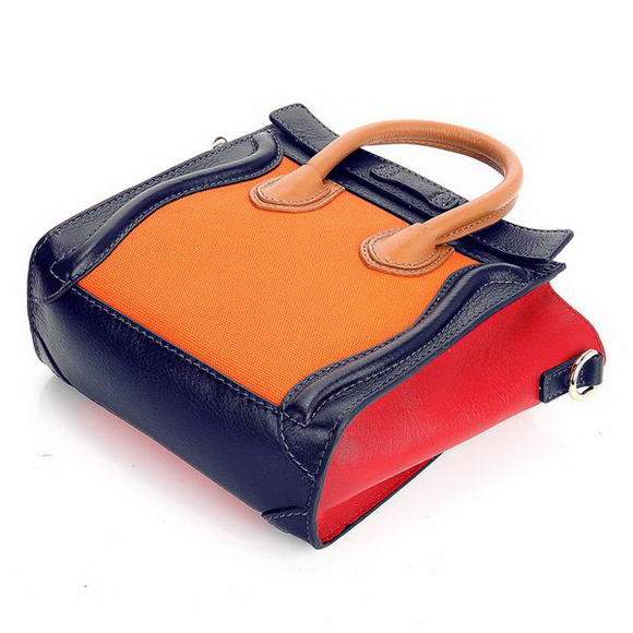 Celine Luggage Nano 20cm Tote Bag - 3309 Orange and Red - Click Image to Close