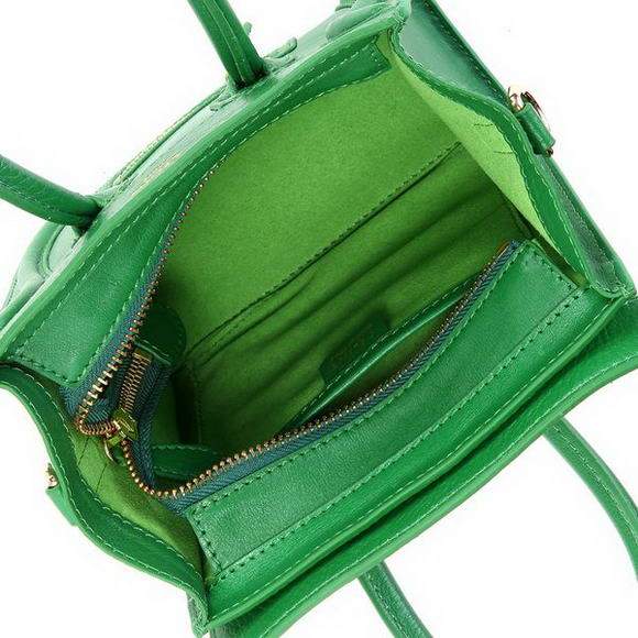 Celine Luggage Nano 20cm Tote Bag - 3309 Green Original Leather