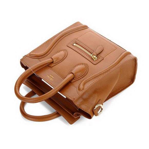 Celine Luggage Nano 20cm Tote Bag - 3309 Tan Original Leather - Click Image to Close
