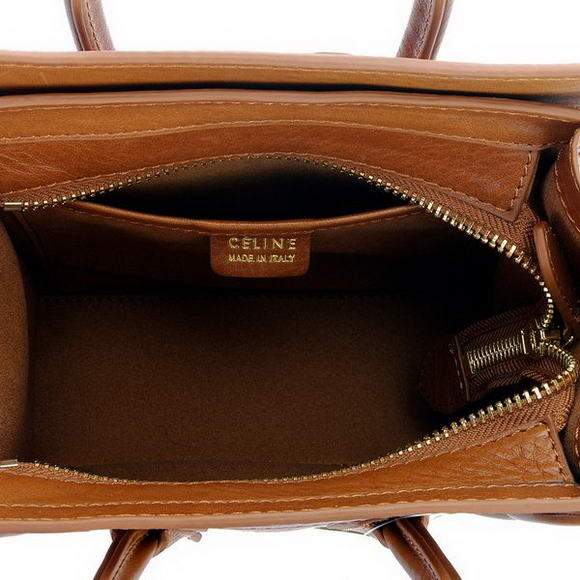 Celine Luggage Nano 20cm Tote Bag - 3309 Tan Original Leather