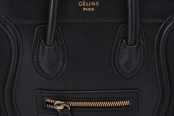 Celine Luggage Bag Nano 20cm  - 98168 Black Calf Leather