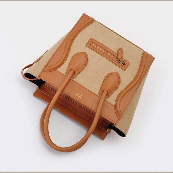 Celine Luggage Mini 30cm Boston Bag 98169 Apricot Ferrari Suede Leather