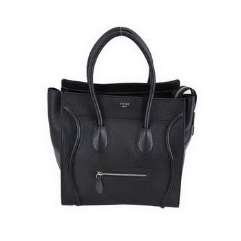 Celine Luggage Mini 30cm Boston Bag 98169 Black Calf Leather