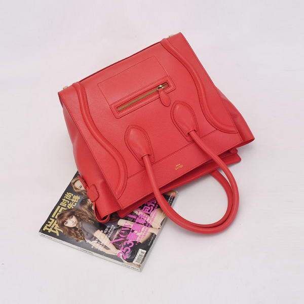 Celine Luggage Mini 30cm Boston Bag 98169 Light Red Calf Leather