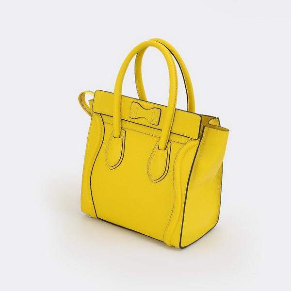 Celine Luggage Mini 30cm Boston Bag 98169 Yellow Calf Leather - Click Image to Close
