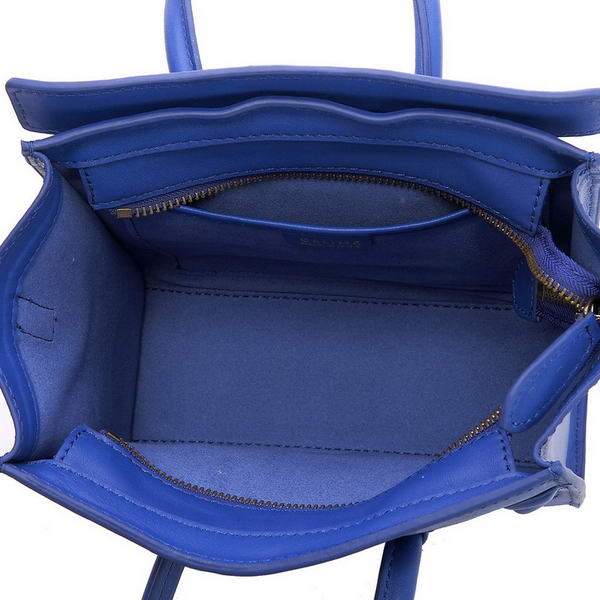 Celine Luggage Nano 20cm Tote Bag - 3309 Blue Original Leather