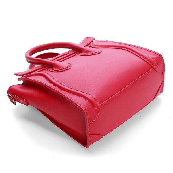 Celine Luggage Nano 20cm Tote Bag - 3309 Red Original Leather - Click Image to Close