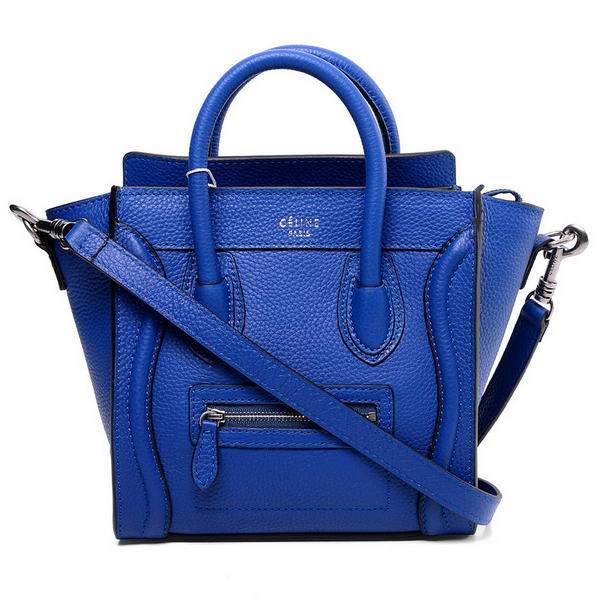 Celine Luggage Nano 20cm Tote Bag - 3309 Blue Original Leather - Click Image to Close