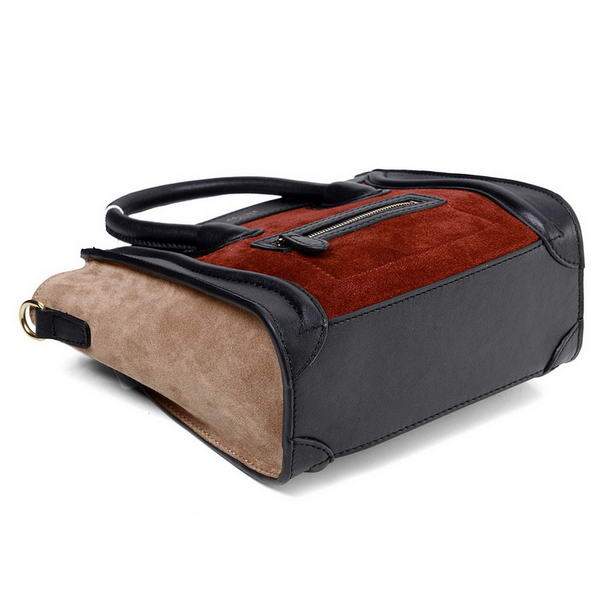 Celine Luggage Nano 20cm Tote Bag - 3309 Wine Red Original Leather