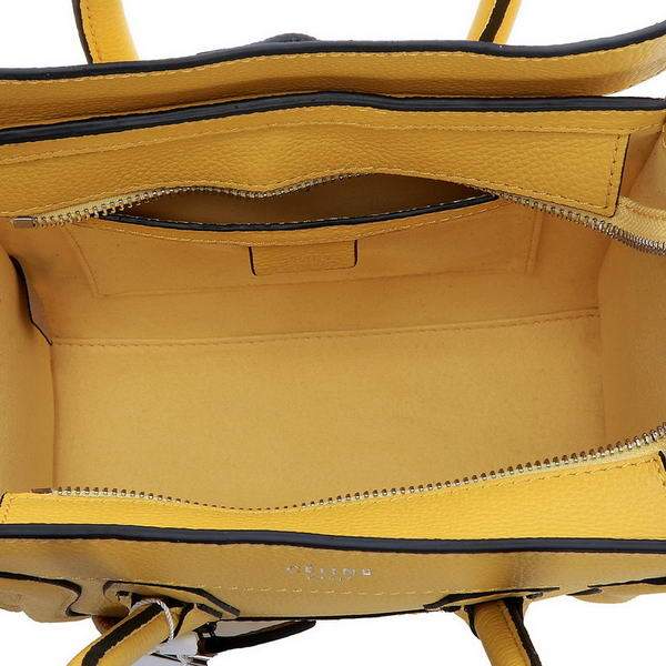 Celine Luggage Nano 20cm Tote Bag - 3309 Yellow Original Leather