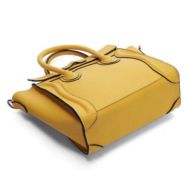 Celine Luggage Nano 20cm Tote Bag - 3309 Yellow Original Leather