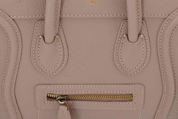 Celine Luggage Bag Nano 20cm  - 98168 Khaki Calf Leather