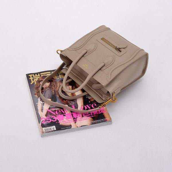 Celine Luggage Bag Nano 20cm - 98168 Khaki Calf Leather - Click Image to Close