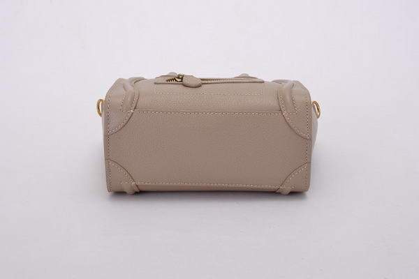 Celine Luggage Bag Nano 20cm  - 98168 Khaki Calf Leather