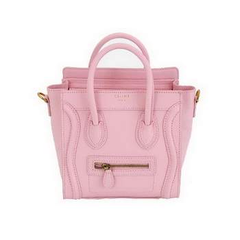 Celine Luggage Bag Nano 20cm - 98168 Pink Calf Leather - Click Image to Close