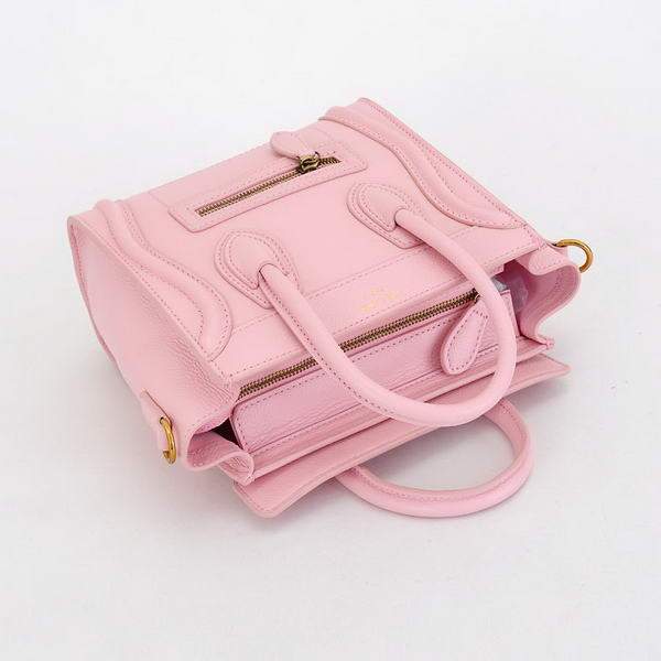 Celine Luggage Bag Nano 20cm  - 98168 Pink Calf Leather