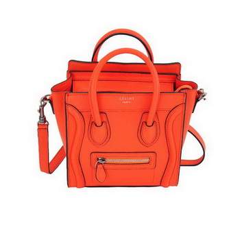 Celine Luggage Bag Nano 20cm - 98168 Orange Calf Leather