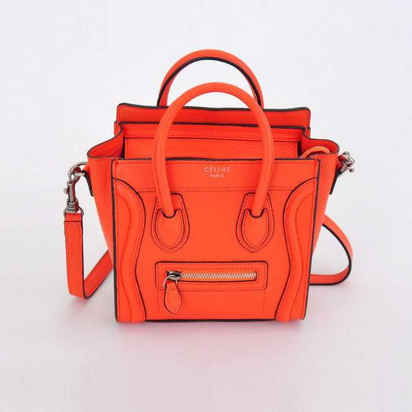 Celine Luggage Bag Nano 20cm  - 98168 Orange Calf Leather