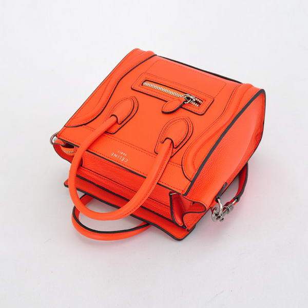 Celine Luggage Bag Nano 20cm  - 98168 Orange Calf Leather