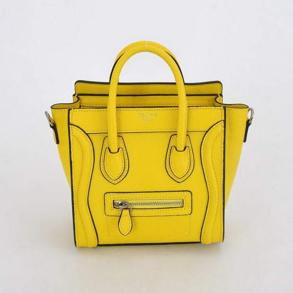 Celine Luggage Bag Nano 20cm - 98168 Yellow Calf Leather - Click Image to Close