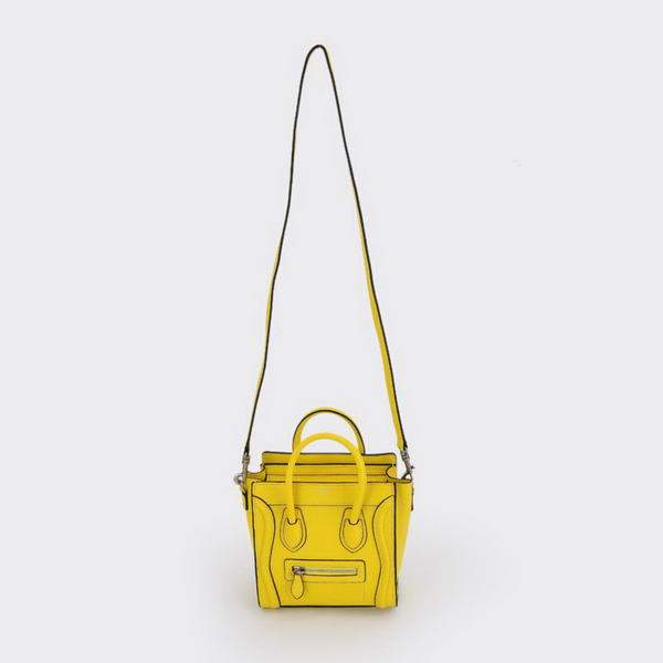 Celine Luggage Bag Nano 20cm  - 98168 Yellow Calf Leather