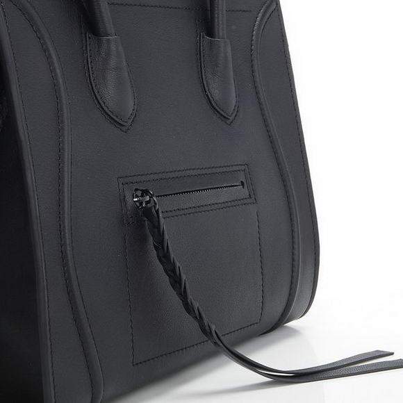 Celine Luggage Phantom Square Tote Bag - 3341 Black Original Leather