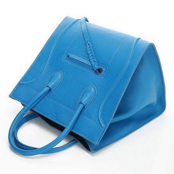 Celine Luggage Phantom Square Tote Bag - 3341 Blue Original Leather - Click Image to Close