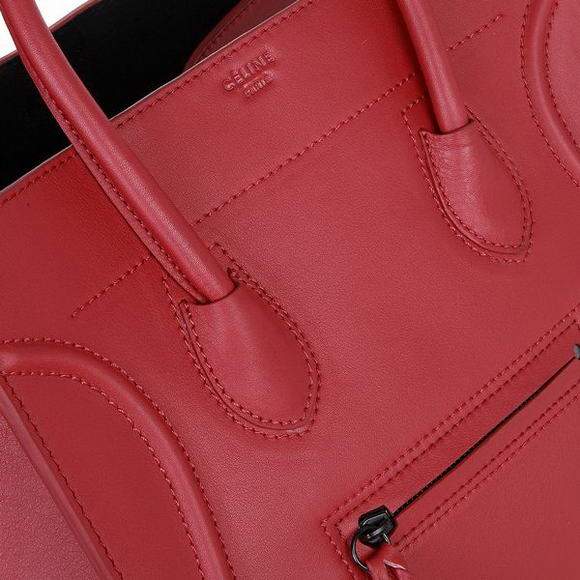 Celine Luggage Phantom Square Tote Bag - 3341 Red Original Leather - Click Image to Close
